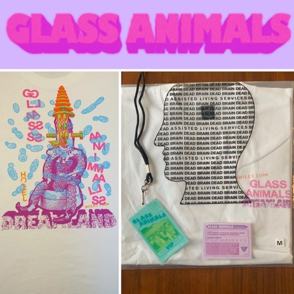 Brain Dead Tops Glass Animals Dreamland 222 Concert T Shirt
